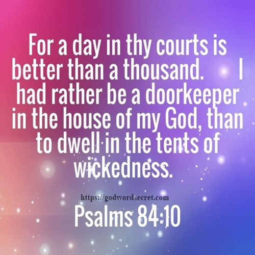 FOR A DAY IN THY COURTS IS BETTER THAN A THOUSAND