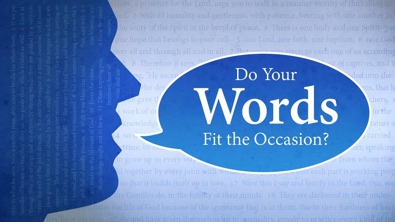 DO YOUR WORDS FIT THE OCCASION ? – TIM CONWAY