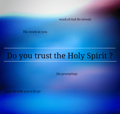 DO YOU TRUST THE WORK OF HOLY SPIRIT IN YOU ?