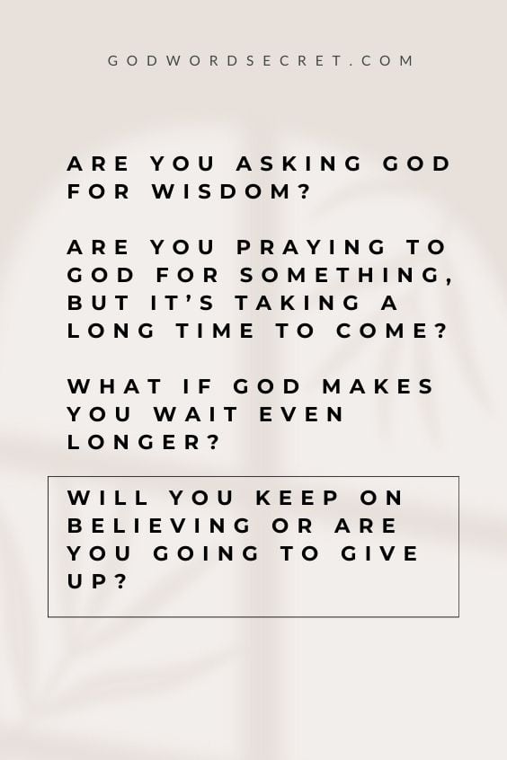 Asking in Faith by Not Wavering