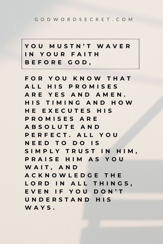 Asking in Faith by Not Wavering