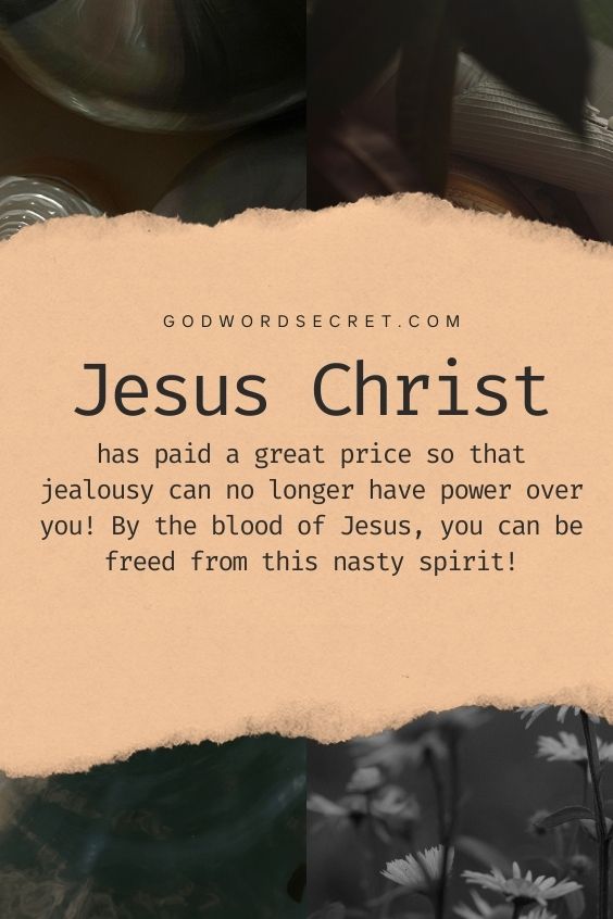 Jesus Christ has paid a great price so that jealousy can no longer have power over you! By the blood of Jesus, you can be freed from this nasty spirit! 