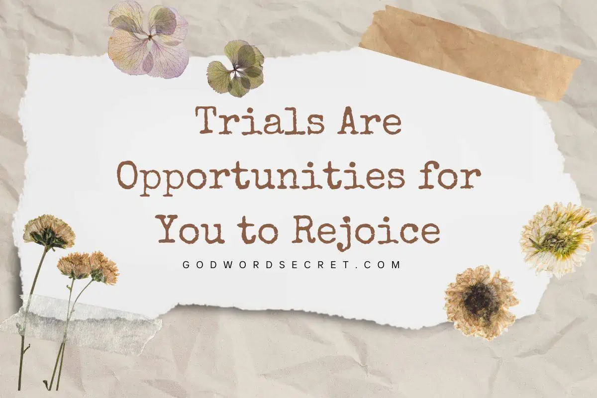Trials Are Opportunities For You To Rejoice