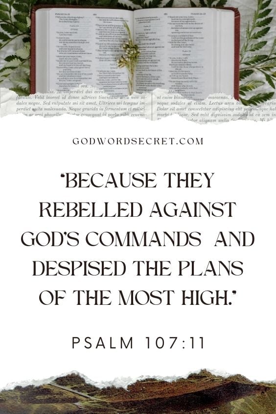 because they rebelled against God’s commands and despised the plans of the Most High.