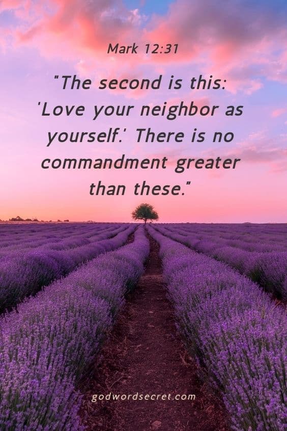  The second is this: ‘Love your neighbor as yourself.’ There is no commandment greater than these