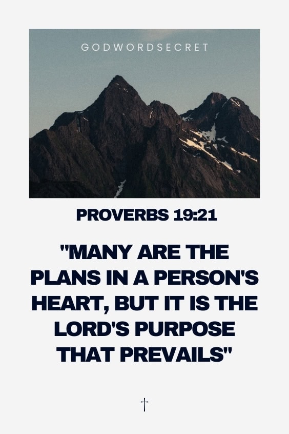 Many are the plans in a person's heart, but it is the Lord's purpose that prevails