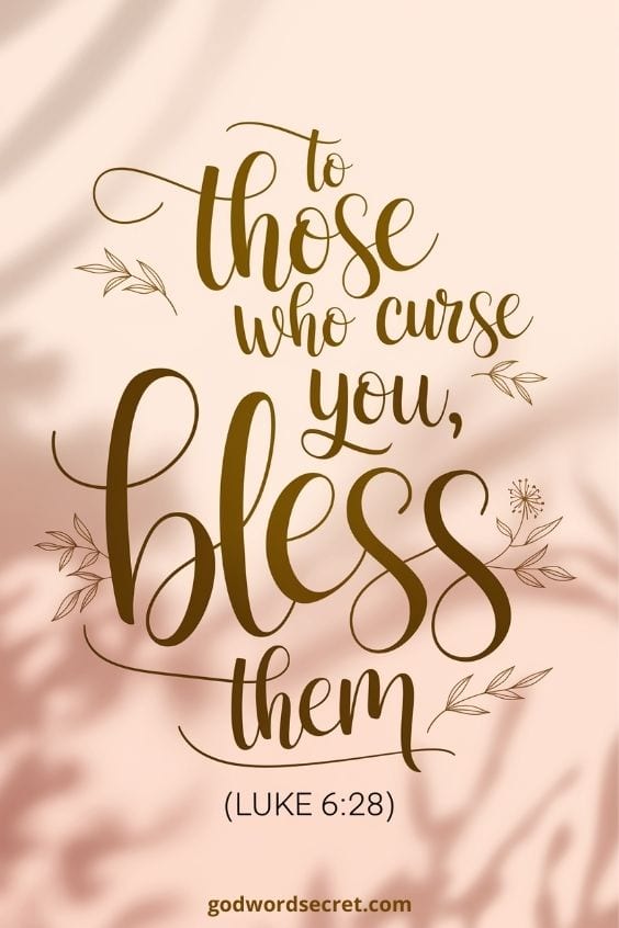 To those who curse you, bless them (Luke 6:28)