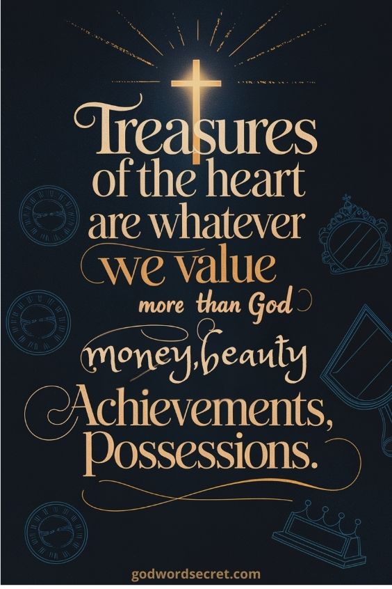 Treasures of the heart are whatever we value more than God—money, beauty, achievements, possessions. 